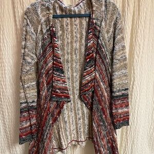 Gimmicks by BKE Earthy Toned Striped Cardigan